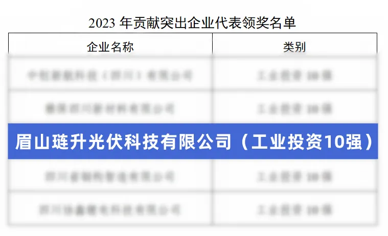 “智改数转”成效凸显,琏升光伏科技获评2023年眉山市贡献突出企业